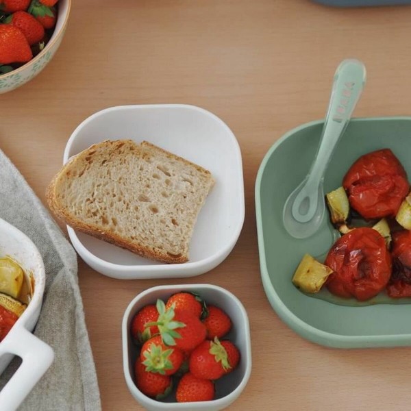 Béaba Set Siliconen Kommen - Sage Green/Cotton/Misty Green