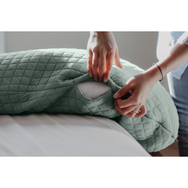 Beaba – Big Flopsy Zwangerschaps- en Voedingskussen - Fleur de Coton Sage Green Beaba – Big Flopsy Zwangerschaps- en Voedingskussen - Fleur de Coton Sage Green