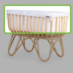 Childhome - Omrander Voor Rattan Wieg Rechthoekig - Jersey - Ecru