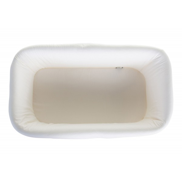 Childhome - Omrander Voor Rattan Wieg Rechthoekig - Jersey - Ecru Childhome - Omrander Voor Rattan Wieg Rechthoekig - Jersey - Ecru