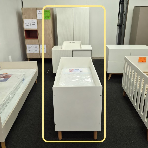 Quax Mood White Baby Room Set – Wardrobe, Dresser, Extension & 60x120 cm Cot