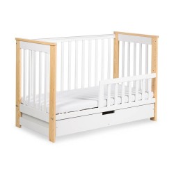 Di Baby Iwo wit/naturel -  Bed met lade en hekje