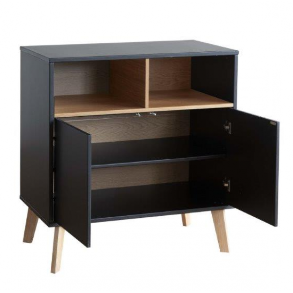 Pericles Style Black Commode met verlengstuk
