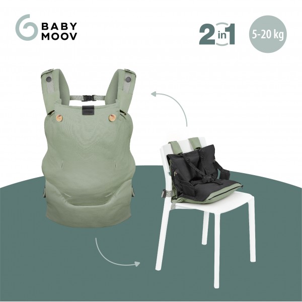 Babymoov Moov & Boost Fysiologische Draagzak - Sage Green