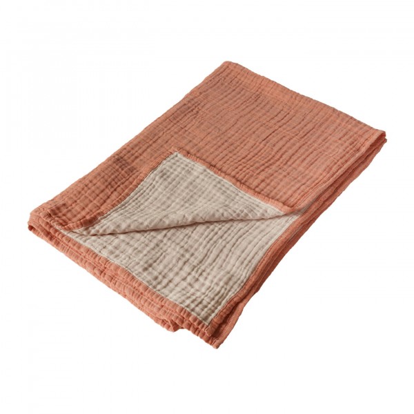 Quax - Naturel Muslin Deken - Abricot/Ecru - 105x135 cm