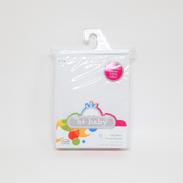 Hé Baby - Hoeslaken voor Babybed - 60x120 cm - Flanel - Wit