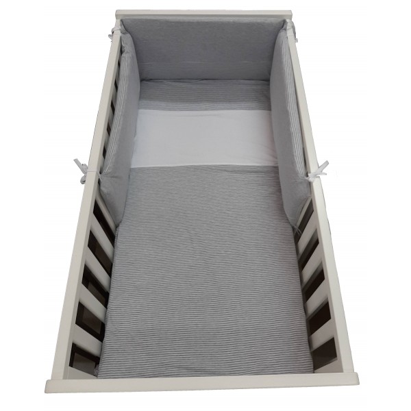 Bekleding voor bed - Jersey Stripe Grey