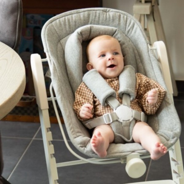 Childhome Newborn Evosit Wit - Jersey Grijs