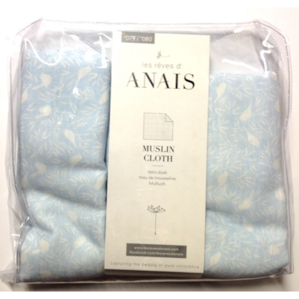 Les Rêves d'Anaïs Blue Birds tetra doek 55x55 cm